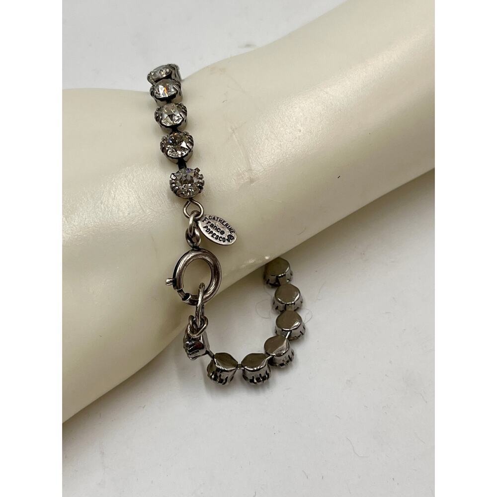 Catherine Popesco La Vie Parisienne Sterling‎ Plated Sparkling Crystal Bracelet - Picture 5 of 7